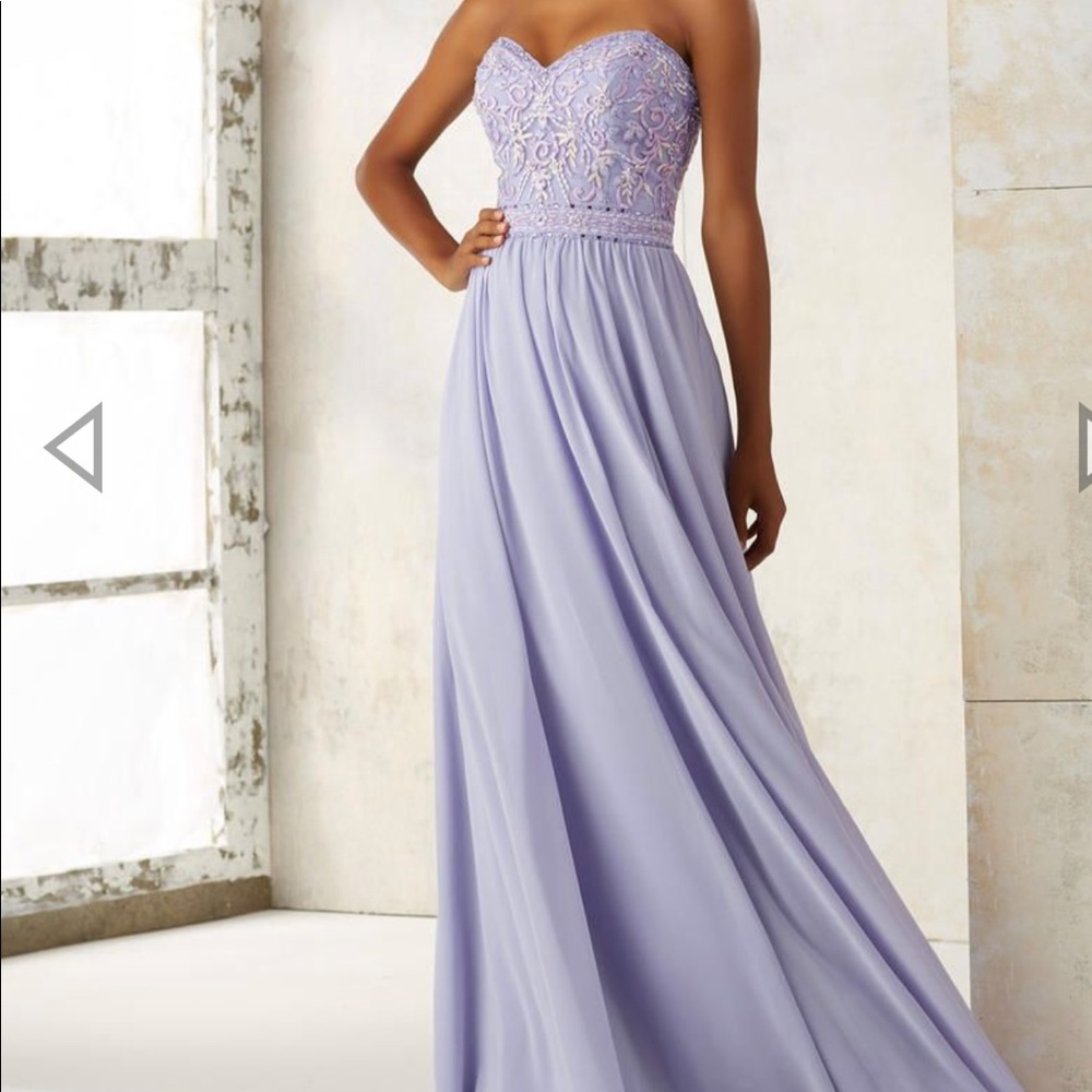 Morilee 21501 Embroidered Chiffon  Dress violet